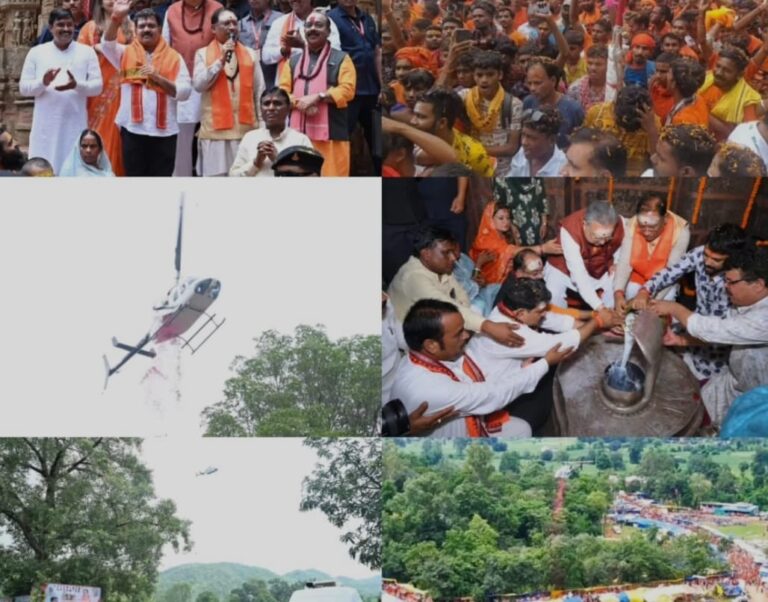 सीएम साय ने भोरमदेव मंदिर में कांवड़ियों पर की पुष्पवर्षा, कॉरिडोर विकास के लिए ₹146 करोड़ मंजूर