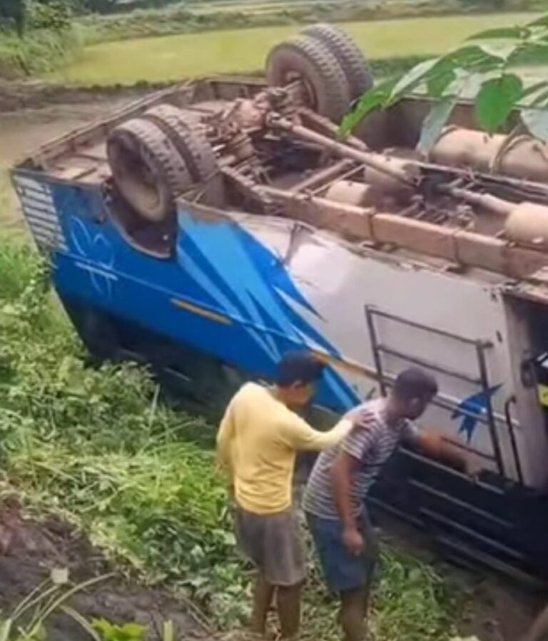 रायगढ़ में यात्रियों से भरी बस खेत में पलटी, कई घायल