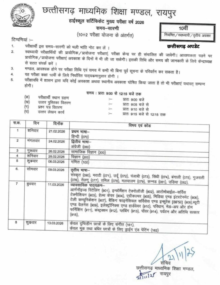 cgbse-10th-board-exam-date-sheet-2026-release